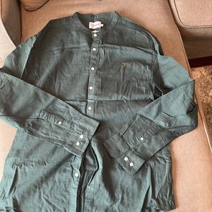 Farah Men’s Slim Fit Button Down Collarless Shirt